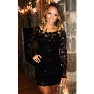 Mini Black Lace Dress